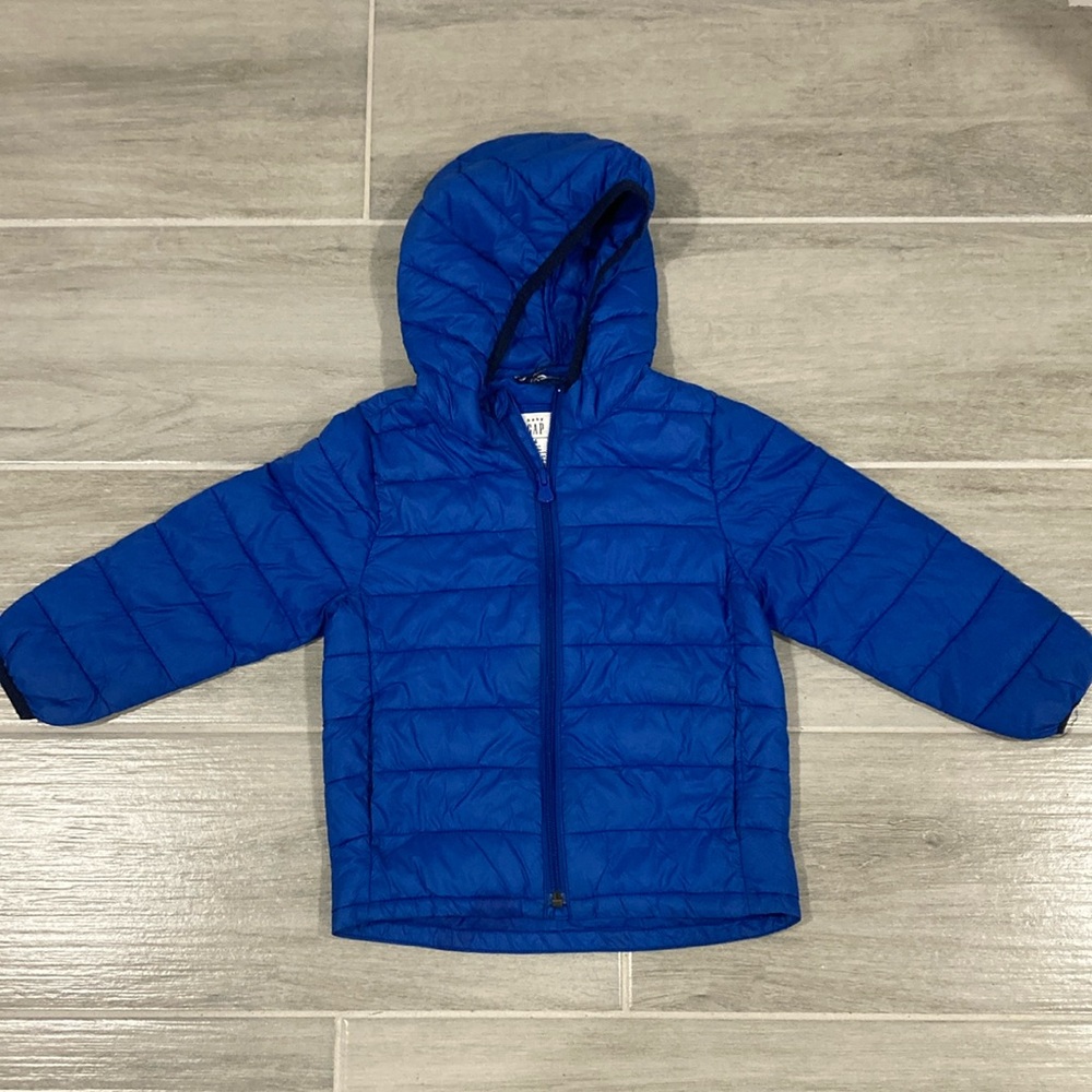 Baby Gap toddler boy blue light weight hooded jacket size: 4
